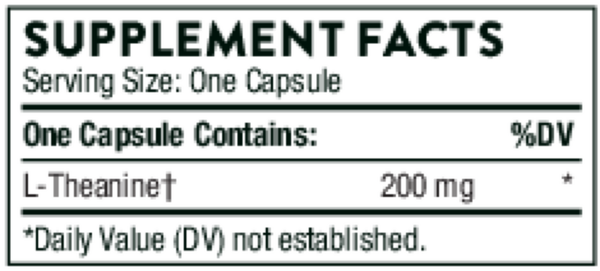 Theanine Supplement Facts Label