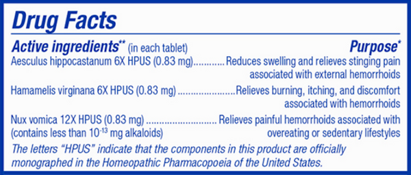 HemCalm Supplement Facts Label