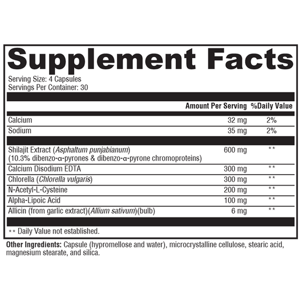 CheleX™ Supplement Facts Label