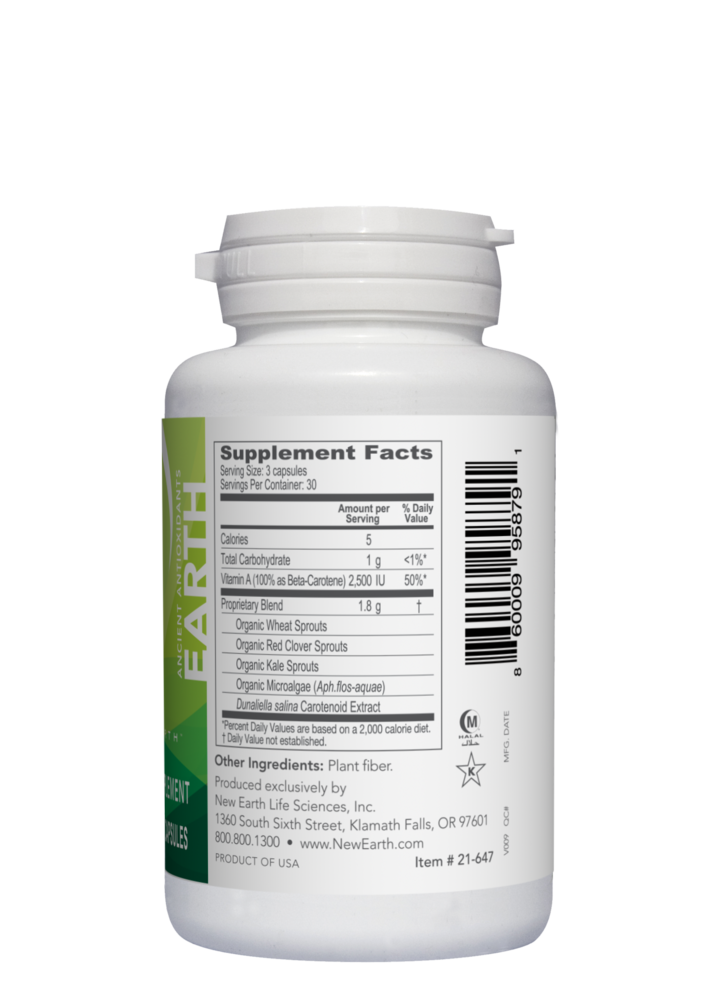 Earth Supplement Facts Label