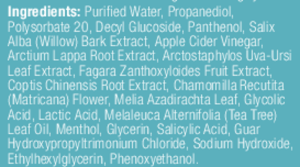 Scalp Relief Rinse Supplement Facts Label