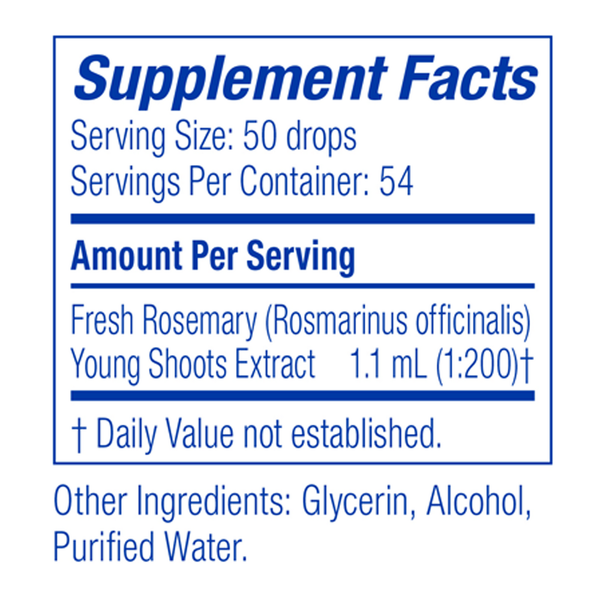 Gemmo Rosemary Young Shoots Supplement Facts Label