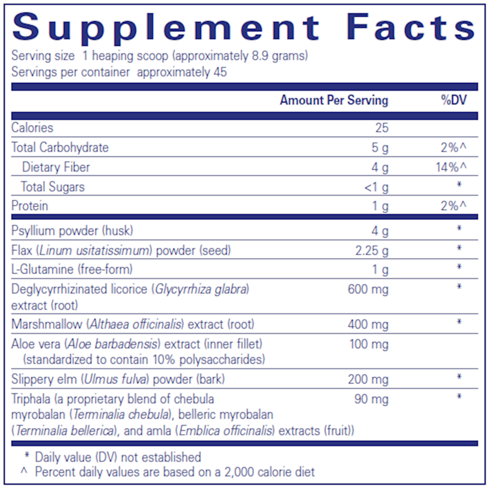 G.I. Fortify 400 g Supplement Facts Label