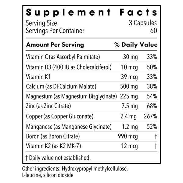 Rebuild Supplement Facts Label