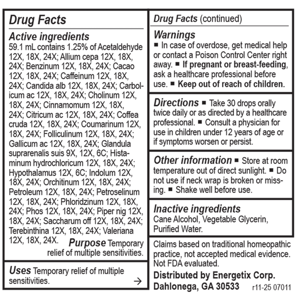 Isopathic Phenolic Rings Supplement Facts Label