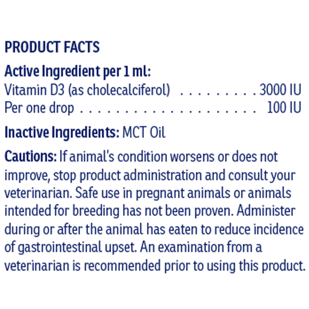 Rx D3 Supplement Facts Label