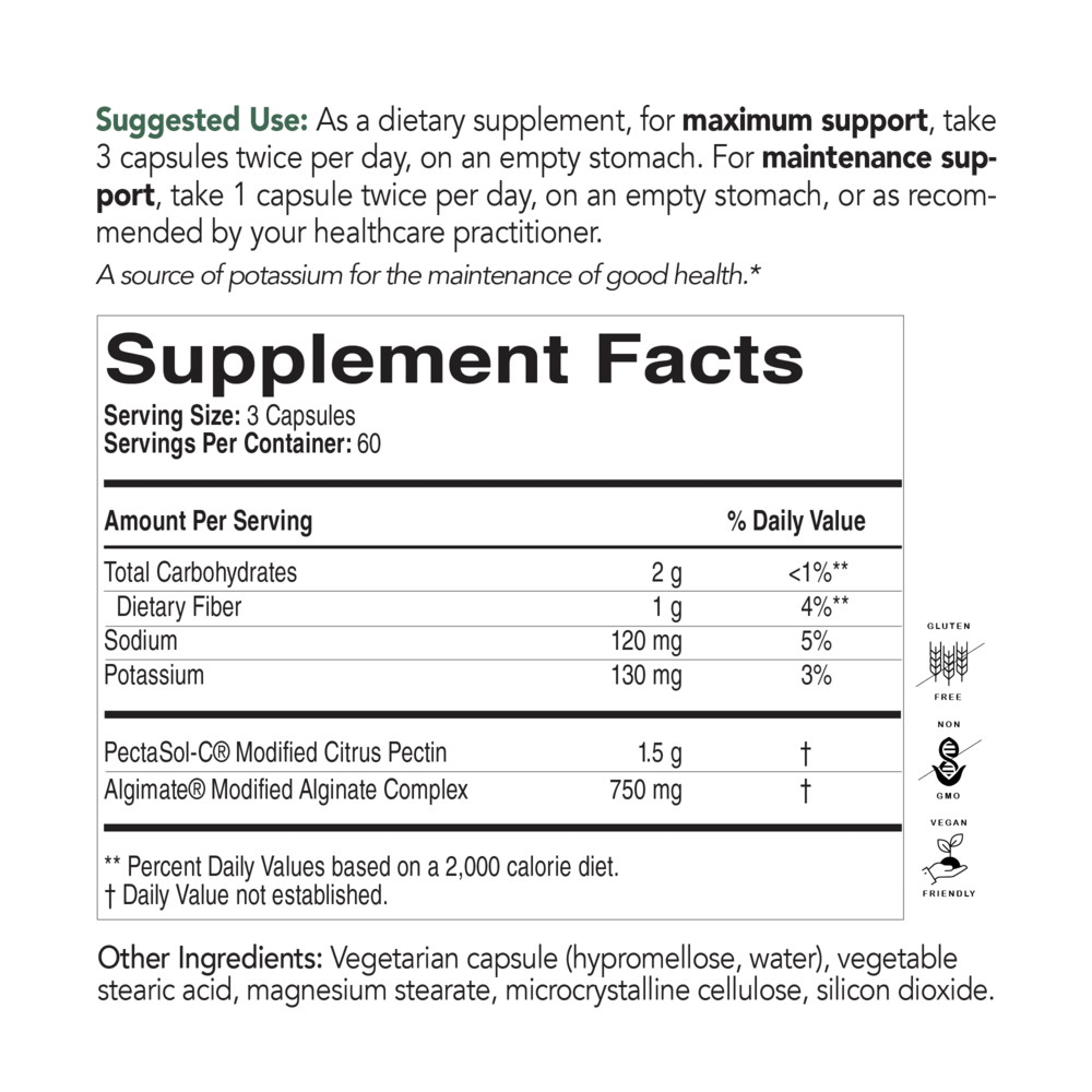 PectaClear Supplement Facts Label