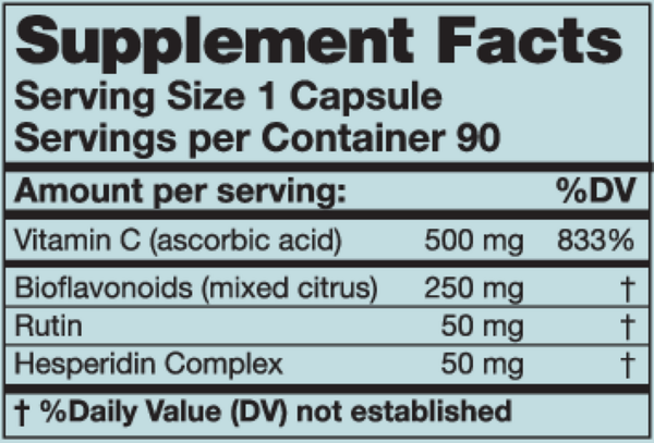 C-Plex Supplement Facts Label