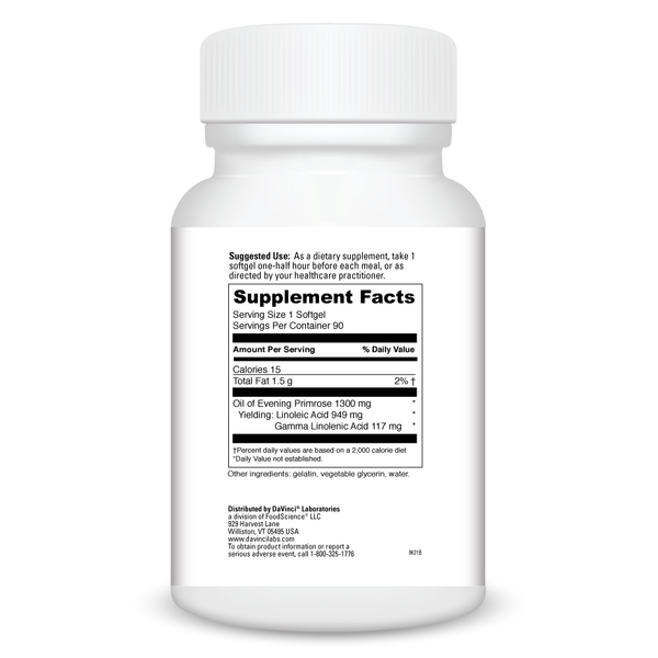 Gamma Lin 1300 Supplement Facts Label