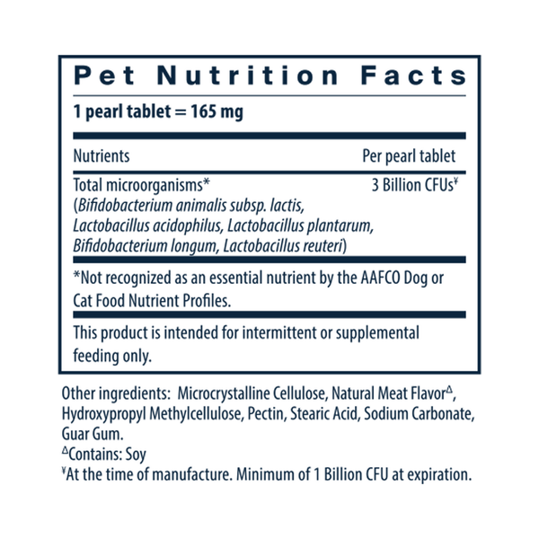 PRO-Pets Supplement Facts Label