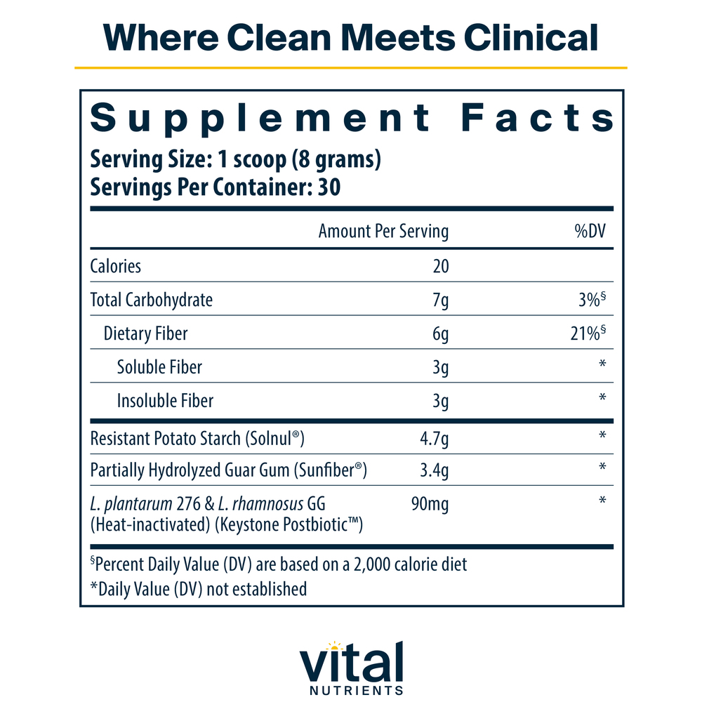GLP-1 Daily Support Fiber Powder Supplement Facts Label