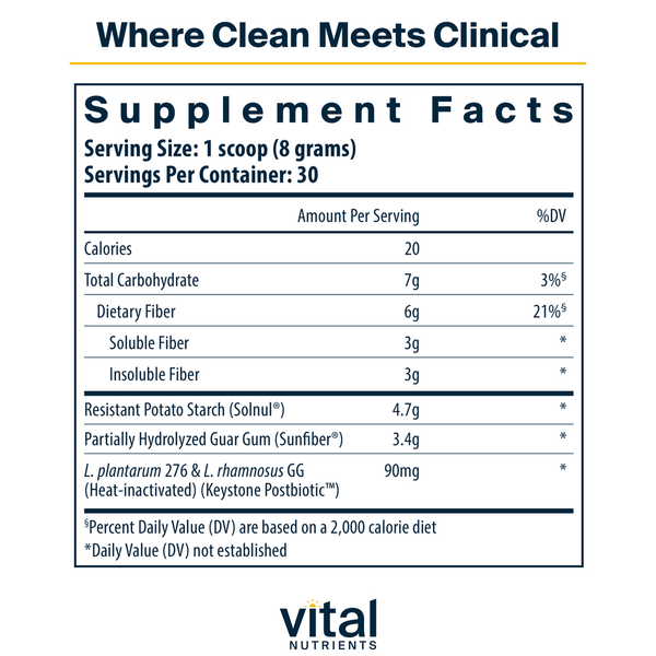 GLP-1 Daily Support Fiber Powder Supplement Facts Label