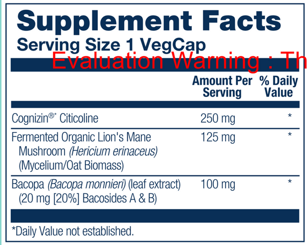 SharpMind Nootropics Focus Supplement Facts Label