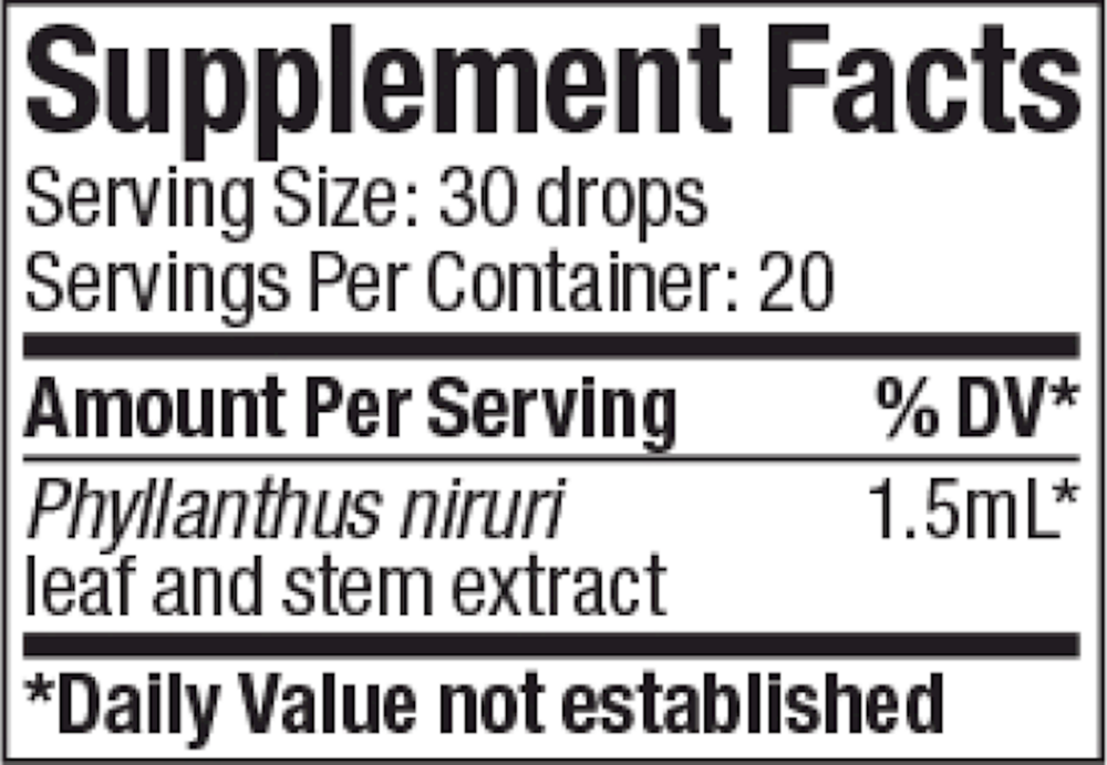 Chanca Piedra Stone Breaker Supplement Facts Label
