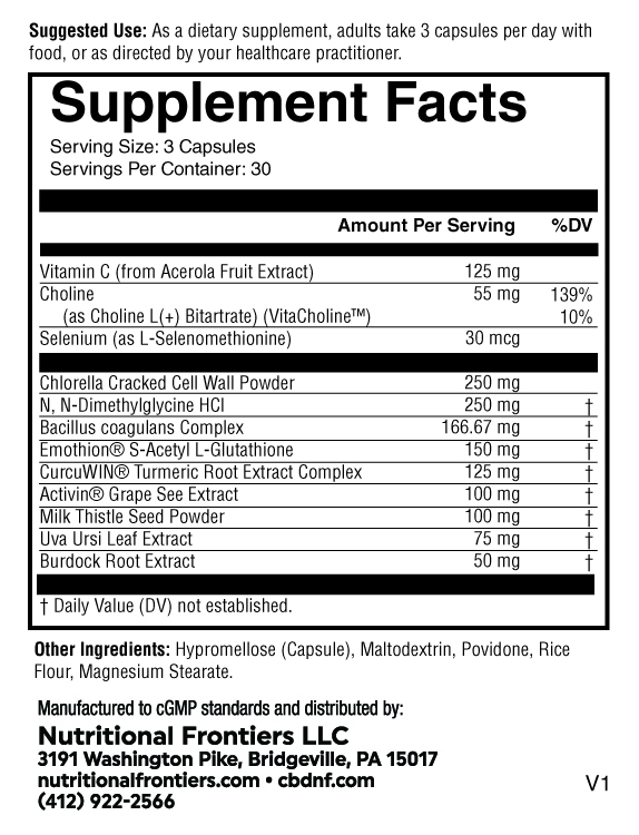 LivComplete Supplement Facts Label