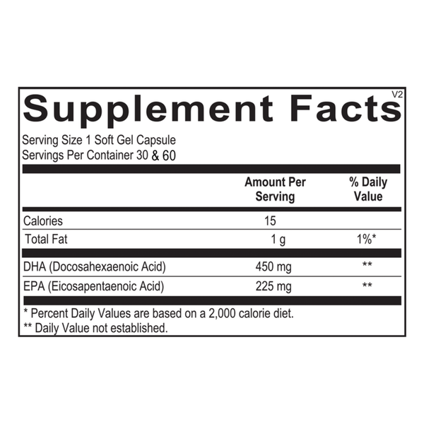DISCONTINUED (Click for Product Substitute) - Orthomega® V Supplement Facts Label