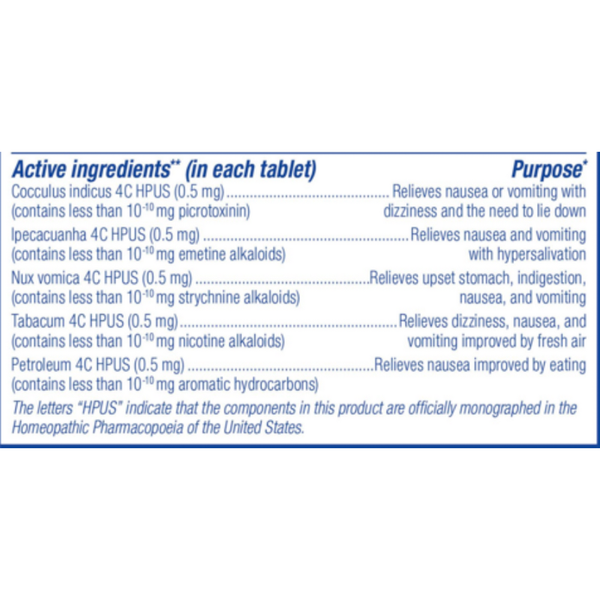 MotionCalm Supplement Facts Label