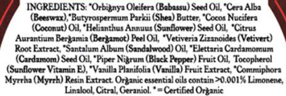 Hair Pomade Supplement Facts Label