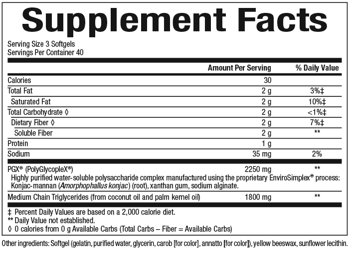 PGXDaily Ultra Matrix 750 mg Supplement Facts Label