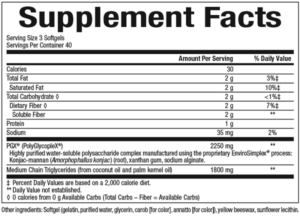 PGXDaily Ultra Matrix 750 mg Supplement Facts Label