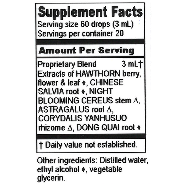 Healthy Heart Compound Supplement Facts Label