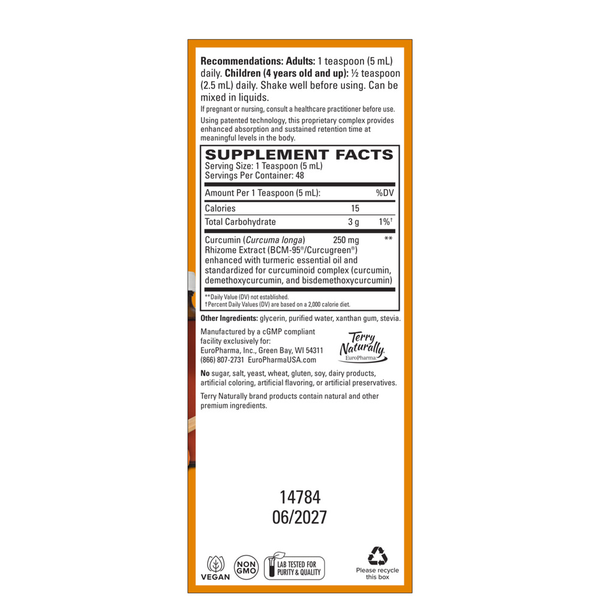 CuraMed Syrup Supplement Facts Label