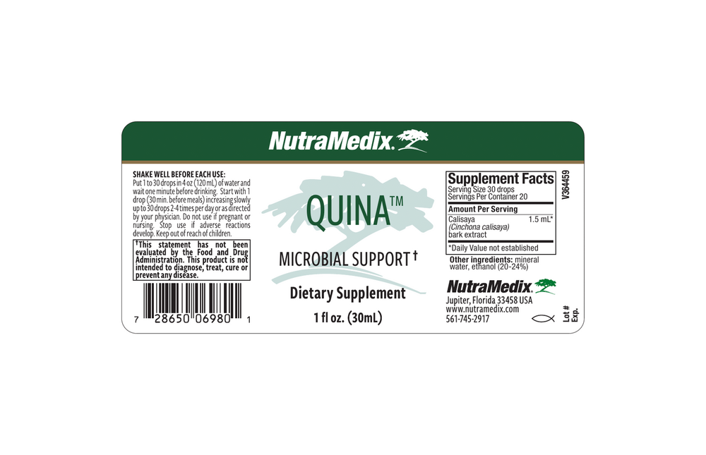 Quina Supplement Facts Label
