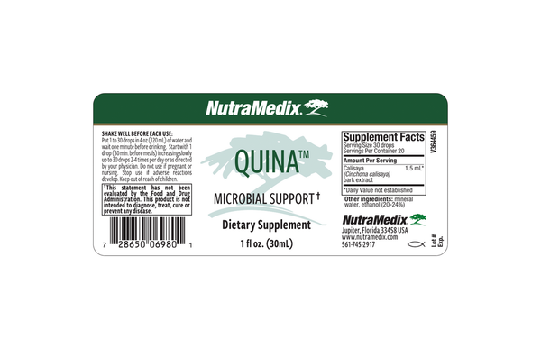 Quina Supplement Facts Label