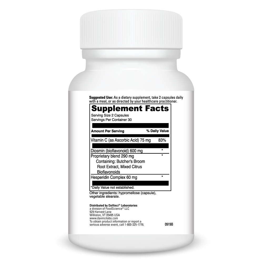 Healthy Veins Supplement Facts Label
