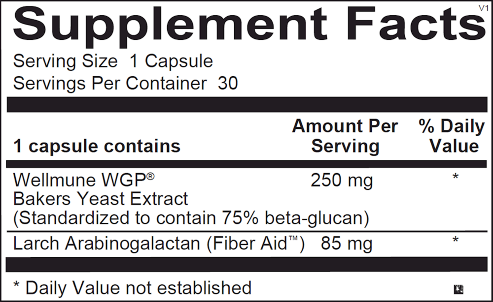 WholeMune Supplement Facts Label