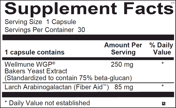 WholeMune Supplement Facts Label