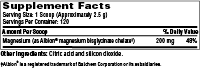 Magnesium Glycinate Supplement Facts Label