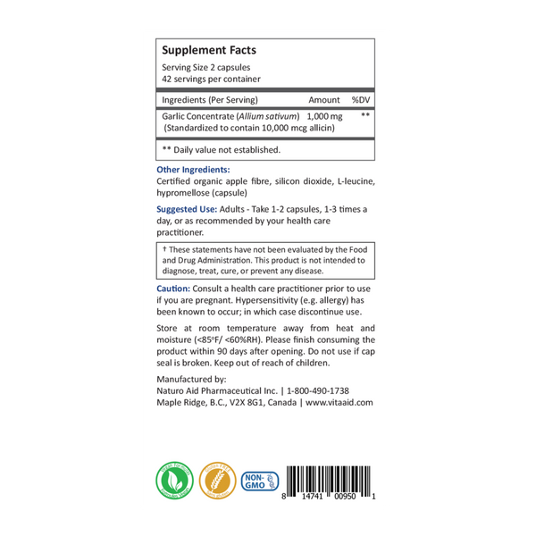 Alliimin DR Supplement Facts Label