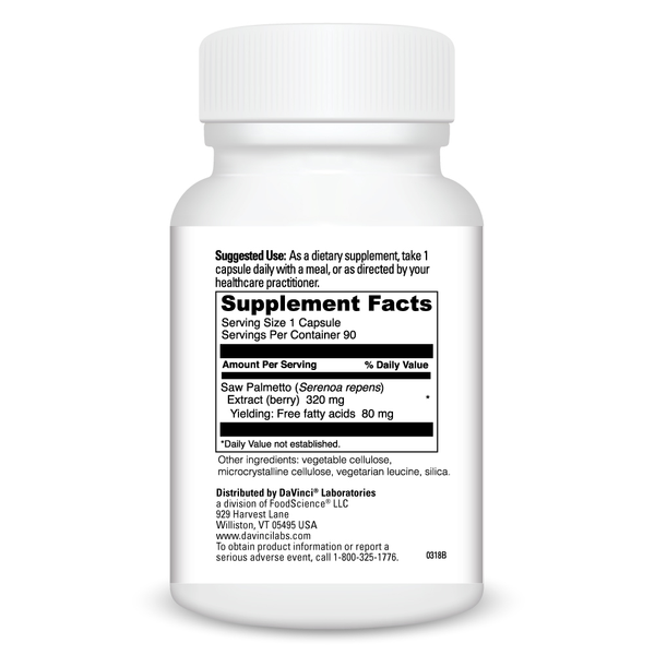 Saw Palmetto Supplement Facts Label
