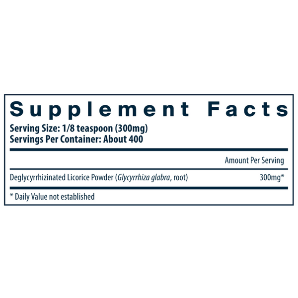 DGL Powder Supplement Facts Label