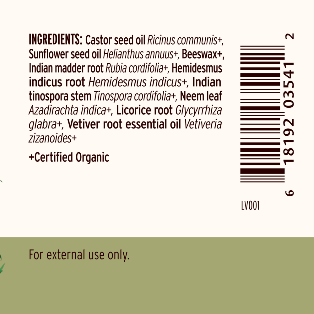 Soothing Skin Balm Supplement Facts Label