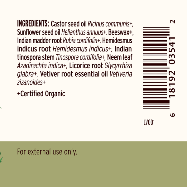 Soothing Skin Balm Supplement Facts Label