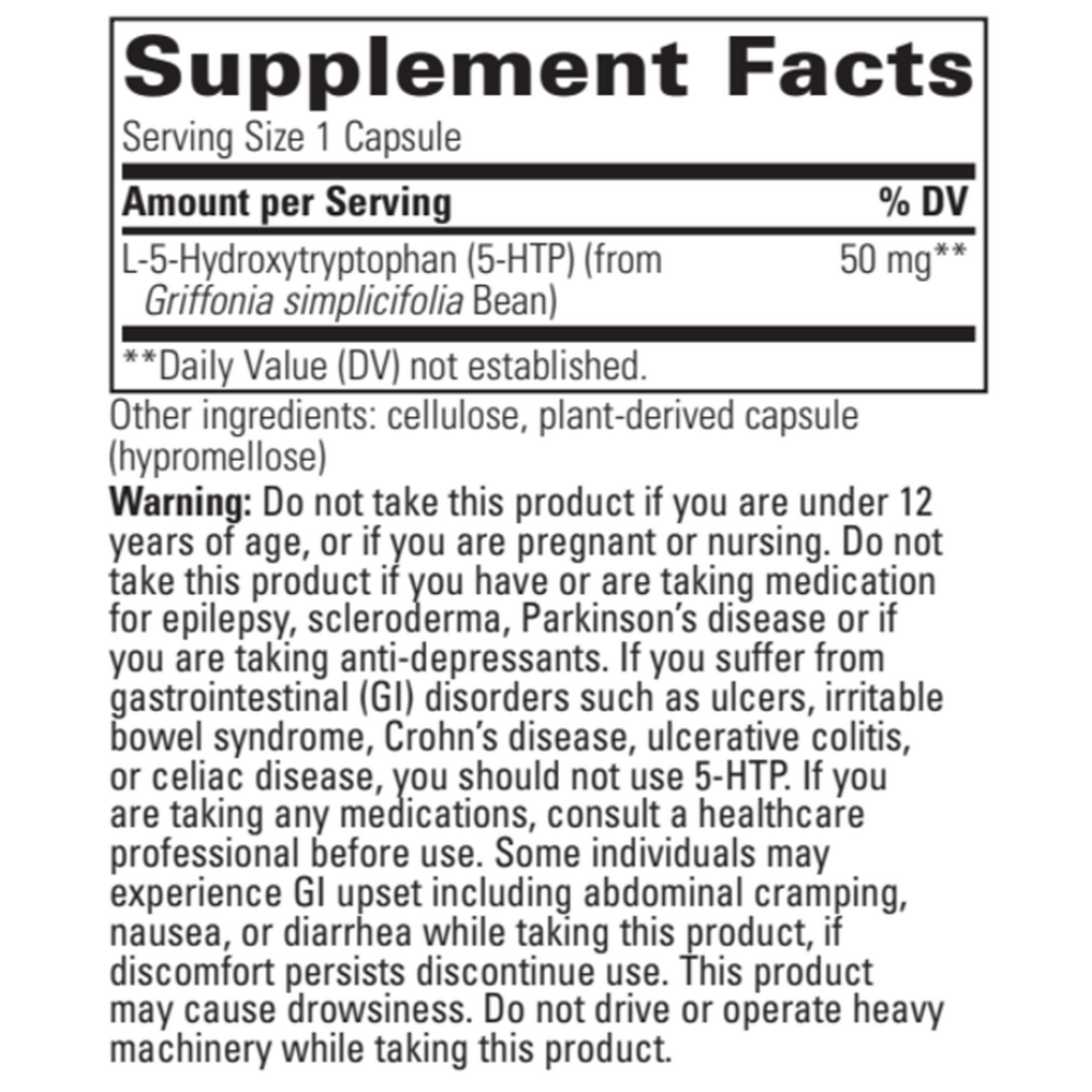 5-HTP Supplement Facts Label