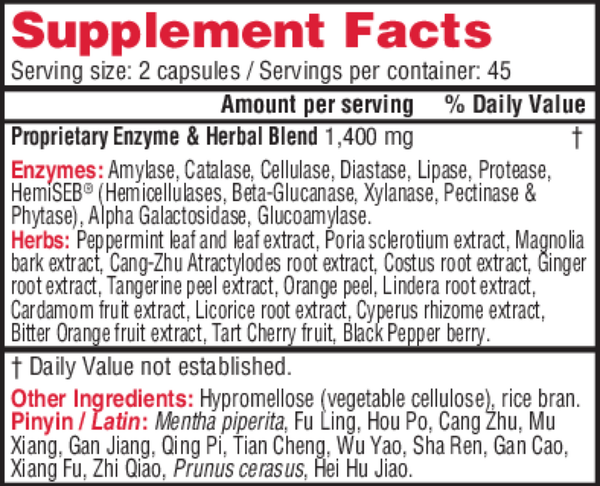 Chzyme Supplement Facts Label