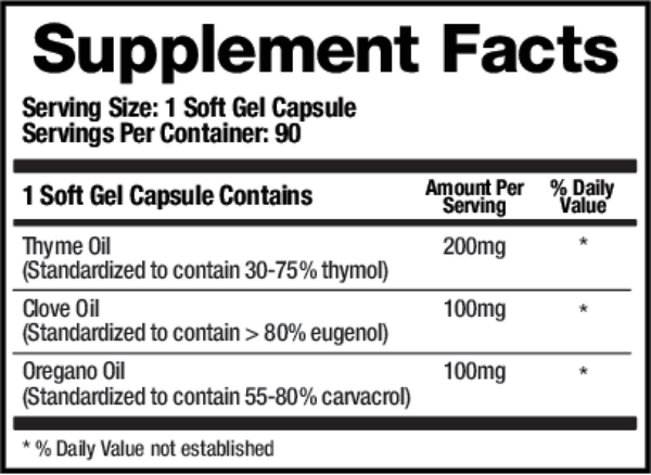 Microb-Defend Supplement Facts Label