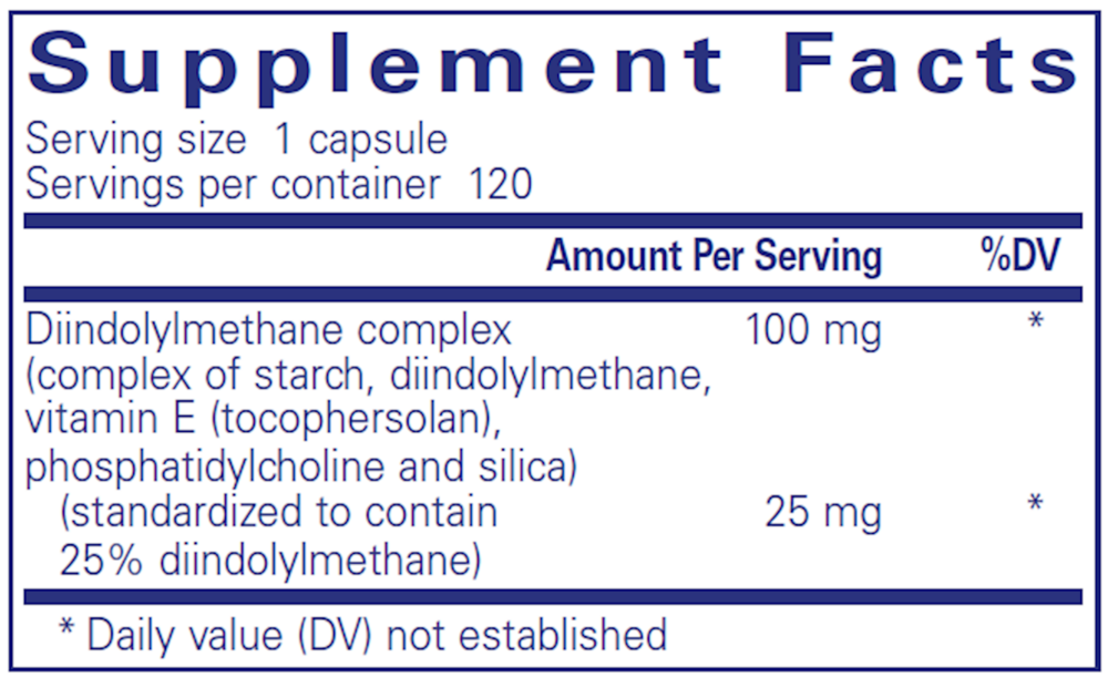 DIM–PRO® 100 Supplement Facts Label