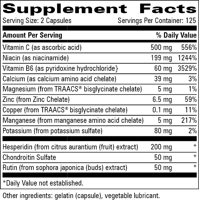 Rehab Forte® Supplement Facts Label