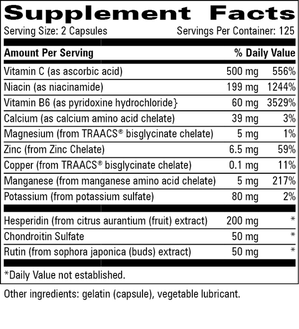 Rehab Forte® Supplement Facts Label