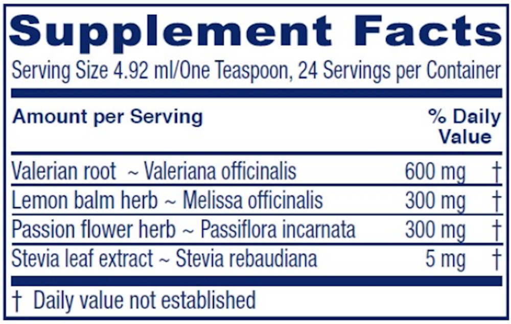 Sleep Tonic Supplement Facts Label