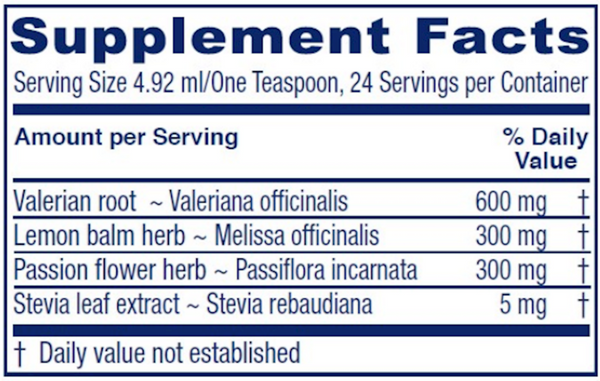 Sleep Tonic Supplement Facts Label