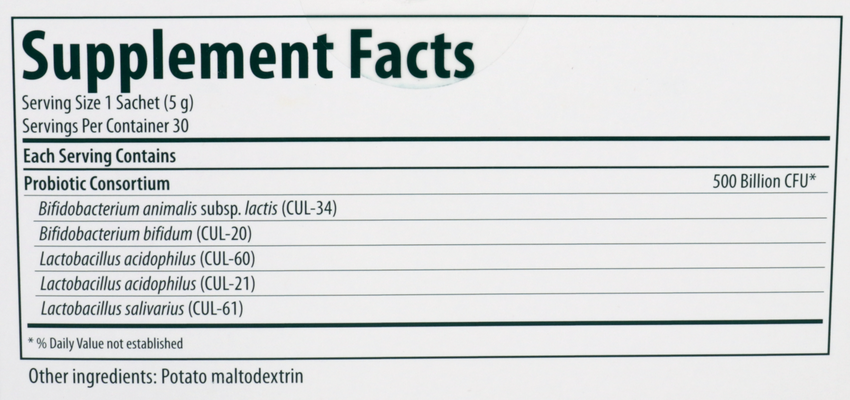 HMF Intensive 500 Supplement Facts Label