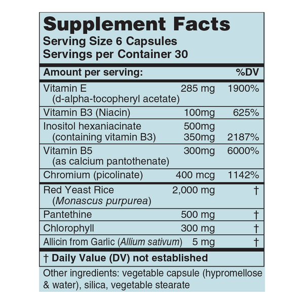 LipiTonic Supplement Facts Label