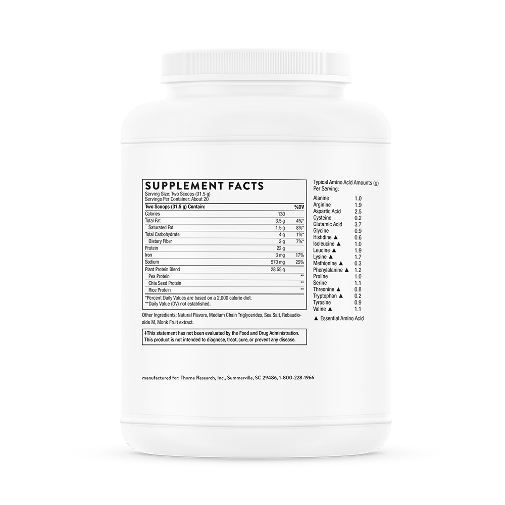 Plant Protein - Vanilla Supplement Facts Label