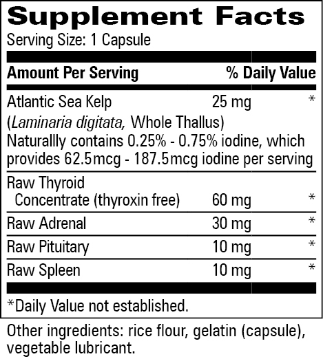 Thyro Complex™ Supplement Facts Label