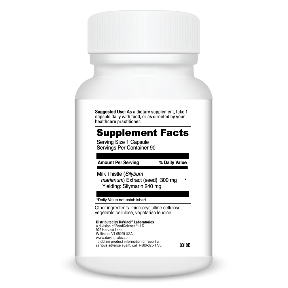 Milk Thistle Supplement Facts Label